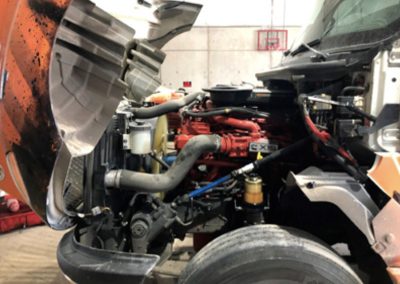 this image shows truck engine repair in Akron, Ohio